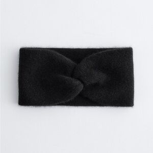 Black Knotted Cashmere Headband